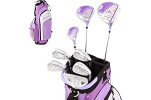 Precise M3 Complete Womens Golf Clubs Set, Includes Driver, Fairway, Hybrid, 7-PW Irons, Wedge, Putter, Stand Bag, 3 H/C's Purple, Golf Clubs Women Right Handed, Comes in 3 Sizes