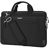 MOSISO Laptop Shoulder Bag 15.6 inch, 15-15.6 inch Messenger Shoulder Computer Bag Compatible with MacBook Pro 16 inch, HP, Dell, Lenovo, Notebook with 2 Horizontal Pockets & Handle & Belt, Black