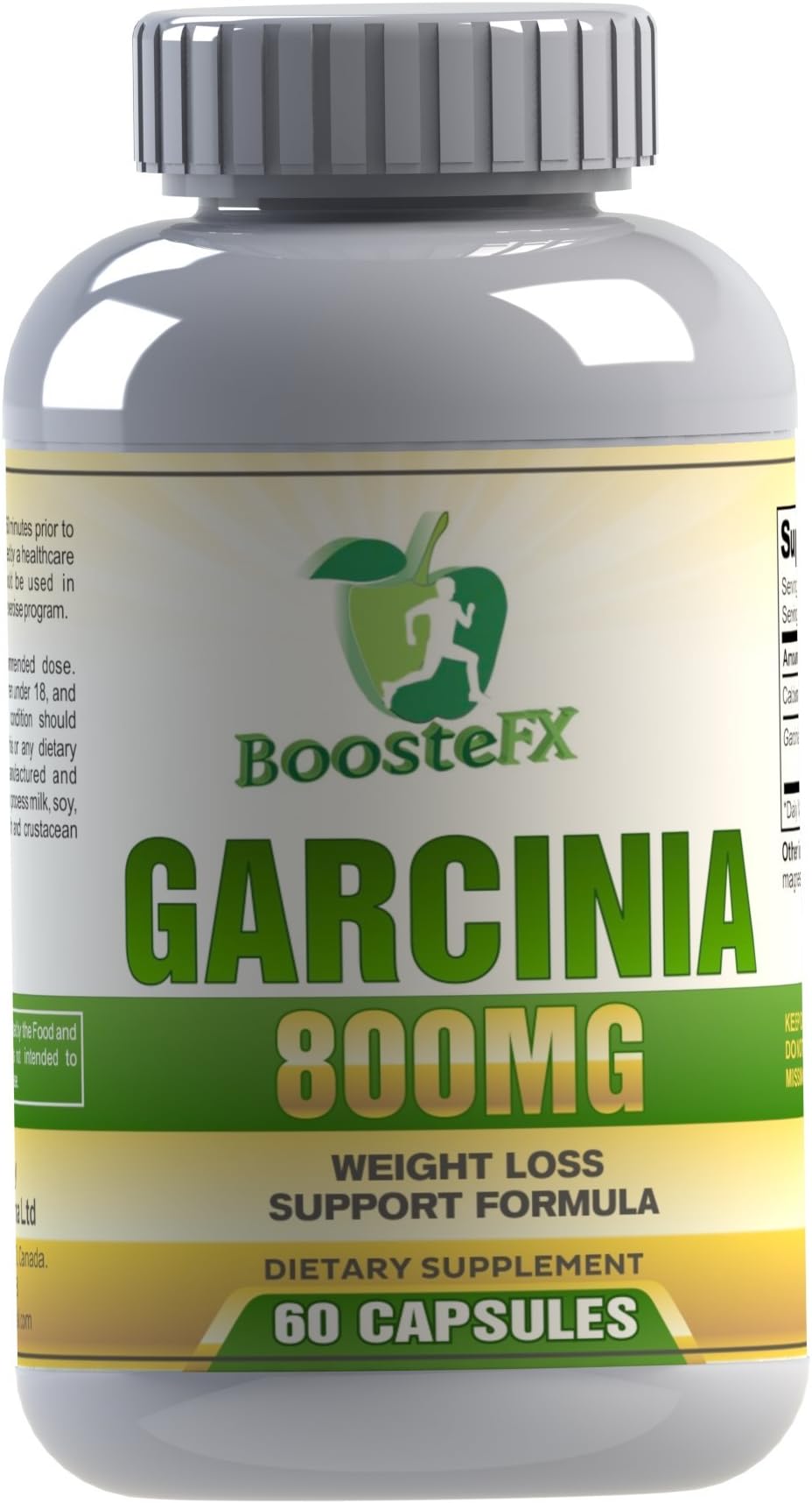 BoosteFX Premium Garcinia Cambogia 800mg - Appetite Suppressant & Weight Loss Supplement - with 100% Money Back Guarantee. (60 Capsules)