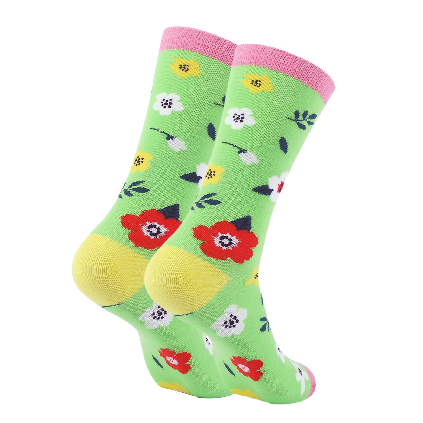 Womens Novelty Flowers Crew Socks Colorful Sunflower Funky Patterned Casual Dress Socks