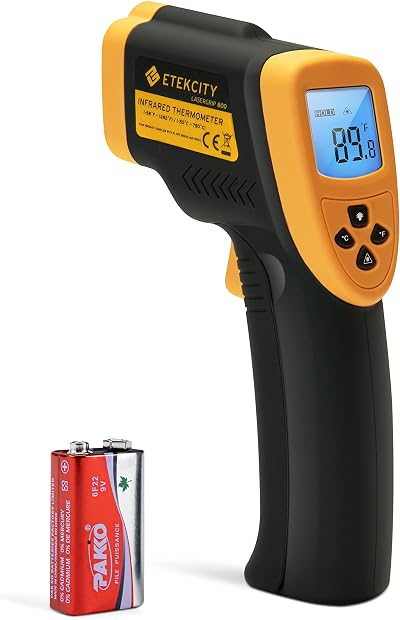 Etekcity Lasergrip 800 Non-Contact Infrared Thermometer -50°C to 750°C Yellow