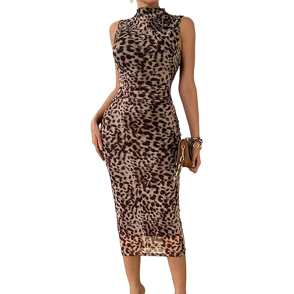 fitted lace wedding dress Amazon.com: Milumia Women's Leopard Print Cowl Neck Maxi Dress Sexy  Backless Long Dress Party Cocktail Brown Large : Clothing, Shoes & Jewelry
