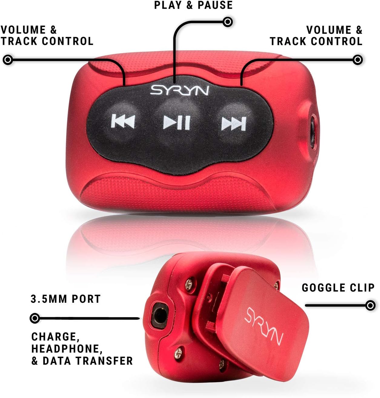 Swimbuds Flip Headphones and 8 GB SYRYN Waterproof MP3 Player with Shuffle Feature: Home Audio & Theater