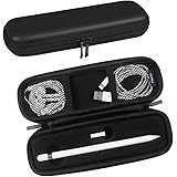 Fintie Apple Pencil Case, Premium PU Leather Protective Carrying Bag Sleeve Pouch with Built-in Pocket and Slots for Apple iPad Pro Pencil / Adapter, Black