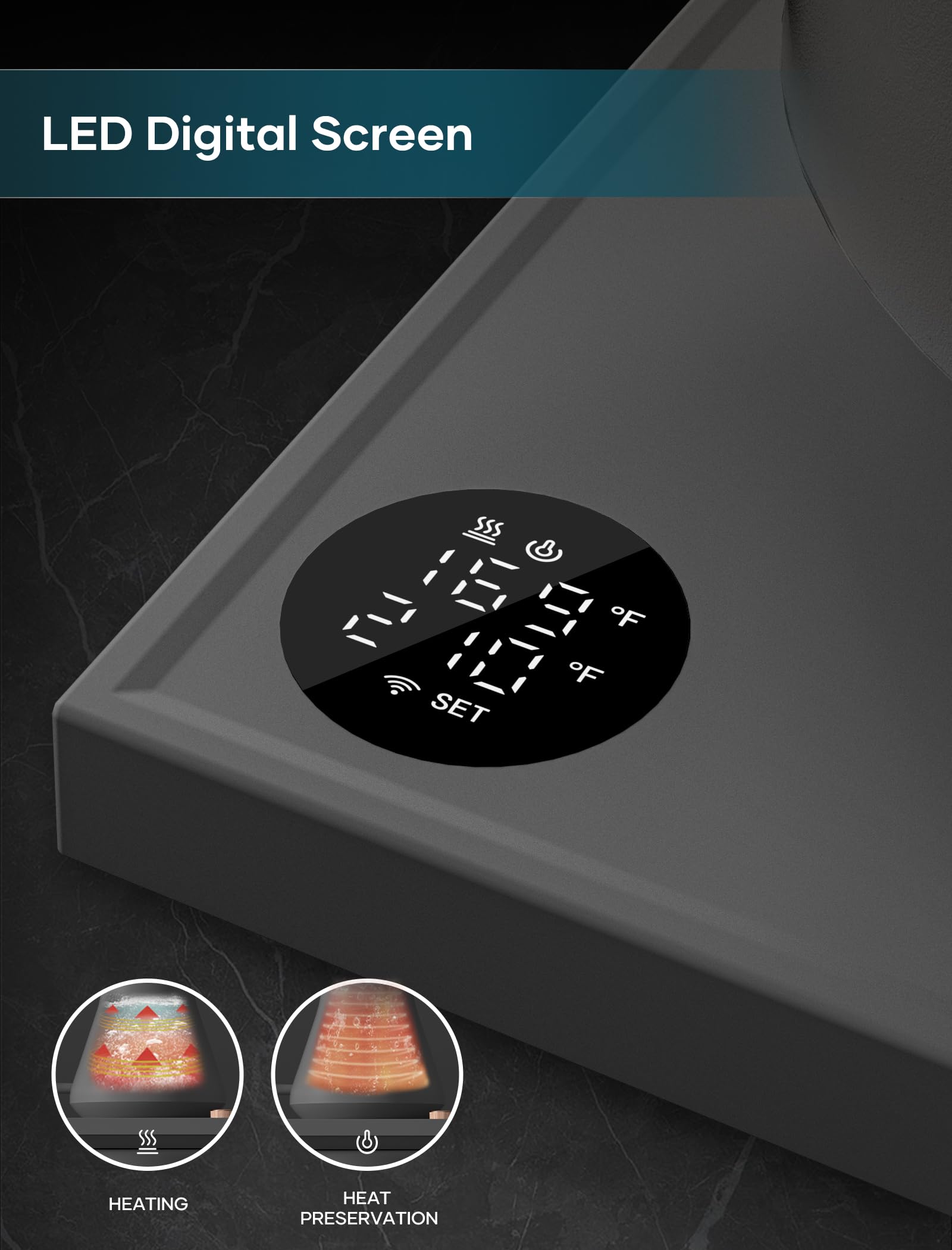 INTASTING Hervidores eléctricos, hervidor eléctrico de cuello de cisne, control de temperatura ±1 ℉, interior de acero inoxidable, calentamiento rápido, para verter sobre café, preparar té, hervir agua caliente, 0,9 L gris oscuro