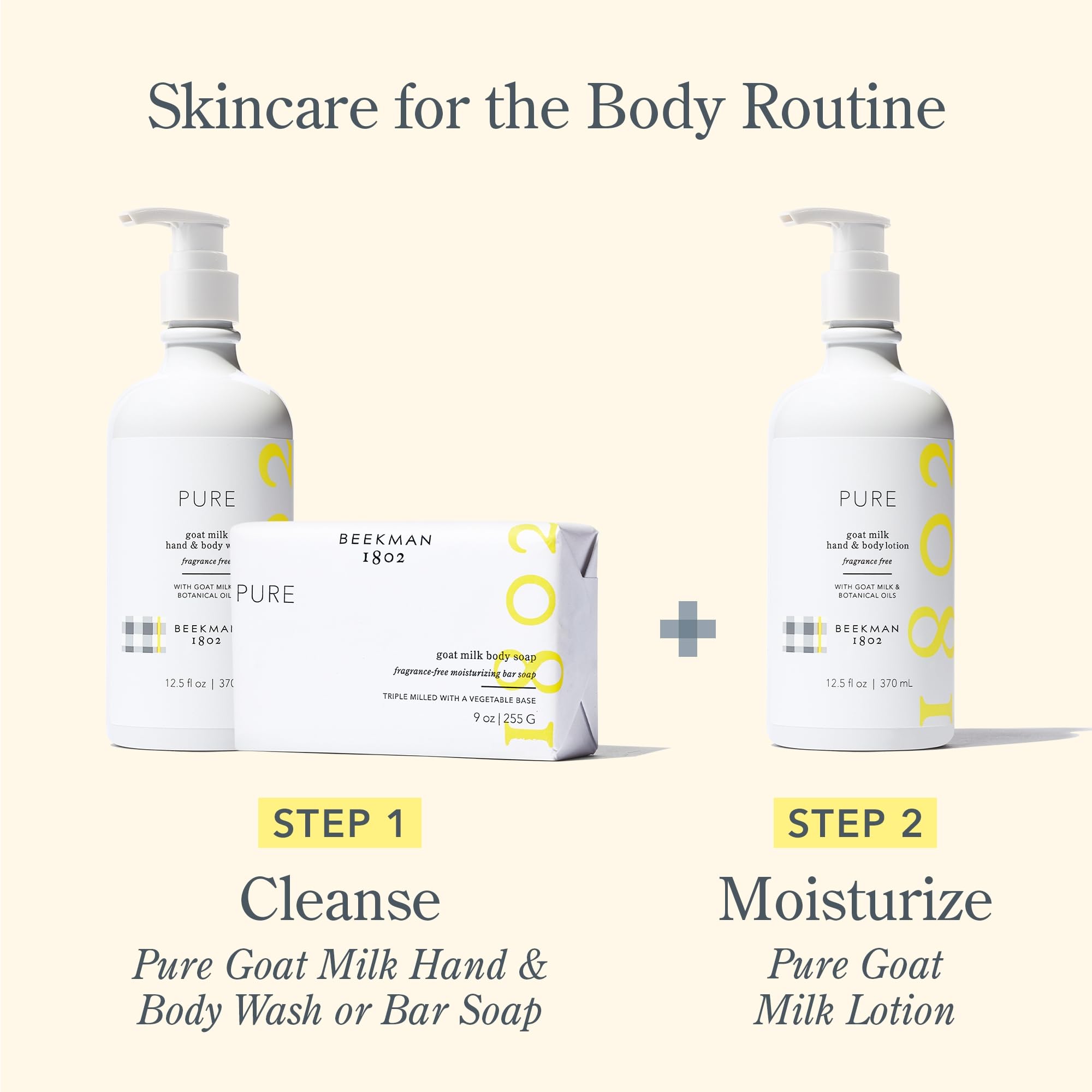Beekman 1802 Goat Milk Hand Wash, Pure - Fragrance Free - 12.5 oz - Cleanses, Softens & Nourishes Skin - Rinses Away Impurities - Good for Sensitive Skin - Cruelty Free - Ready For Use, Pump Inserted