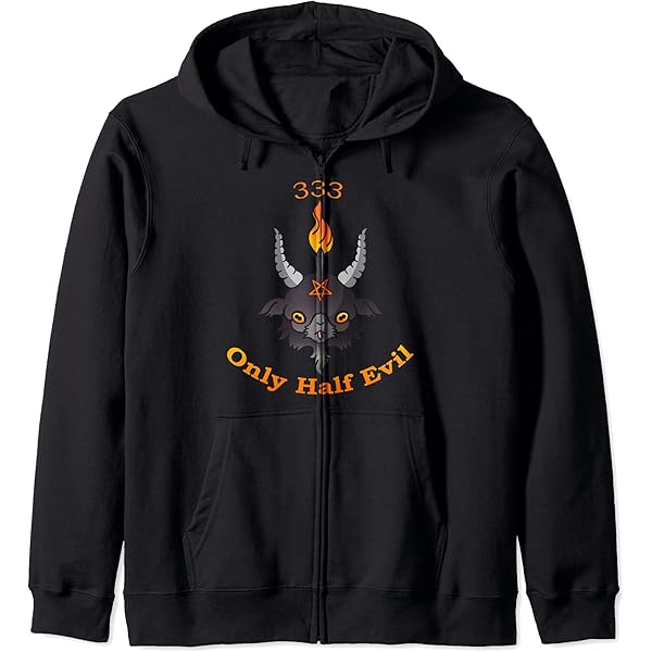 Amazon.com: 333 Only Half Evil Zip Hoodie : Clothing, Shoes & Jewelry
