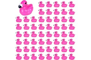 BZHYZKX Mini Flamingos 100 Pack - Cute Tiny Flamingos to Hide, Deep Pink Mini Resin Flamingo Ducks Figurines for Fairy Garden, Dollhouse, Miniature Landscape