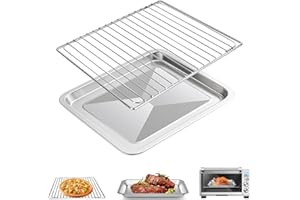 GWYXC Air Fryer Rack and Tray Replacement for Breville Oven BOV845BSS, 14''x 11.6''&11.77"x11.77'', Air Fryer Grill Set Stain