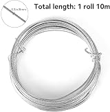 Mozeat Lens 10m Picture Hanging Wire 0.7mm Silver Heavy Duty Iron Wire view 3