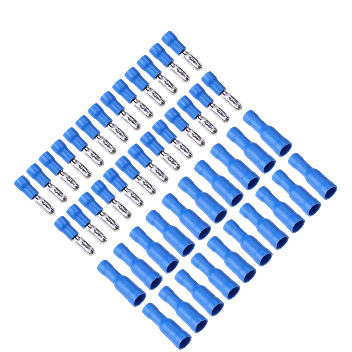 100pcs Blue Male And Female Insulated Wire Electrical Crimp Connector Terminal