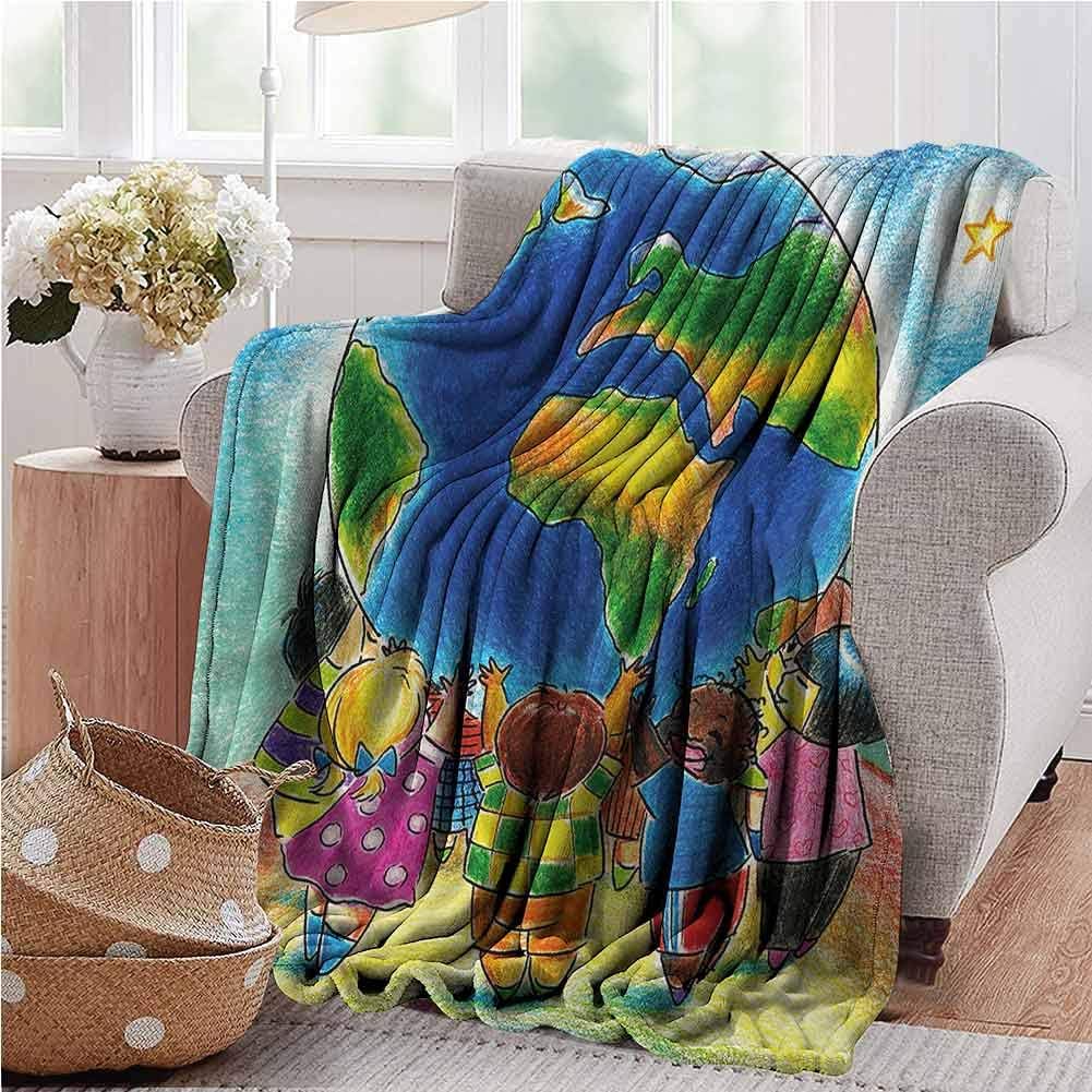 Car Blanket Kids, Children of The World Rainbow Lightweight