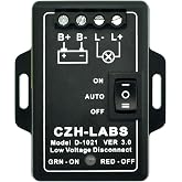 CZH-LABS LVD Low Voltage Disconnect Module. 12V / 30Amp Black ABS Panel Mount Terminal Block