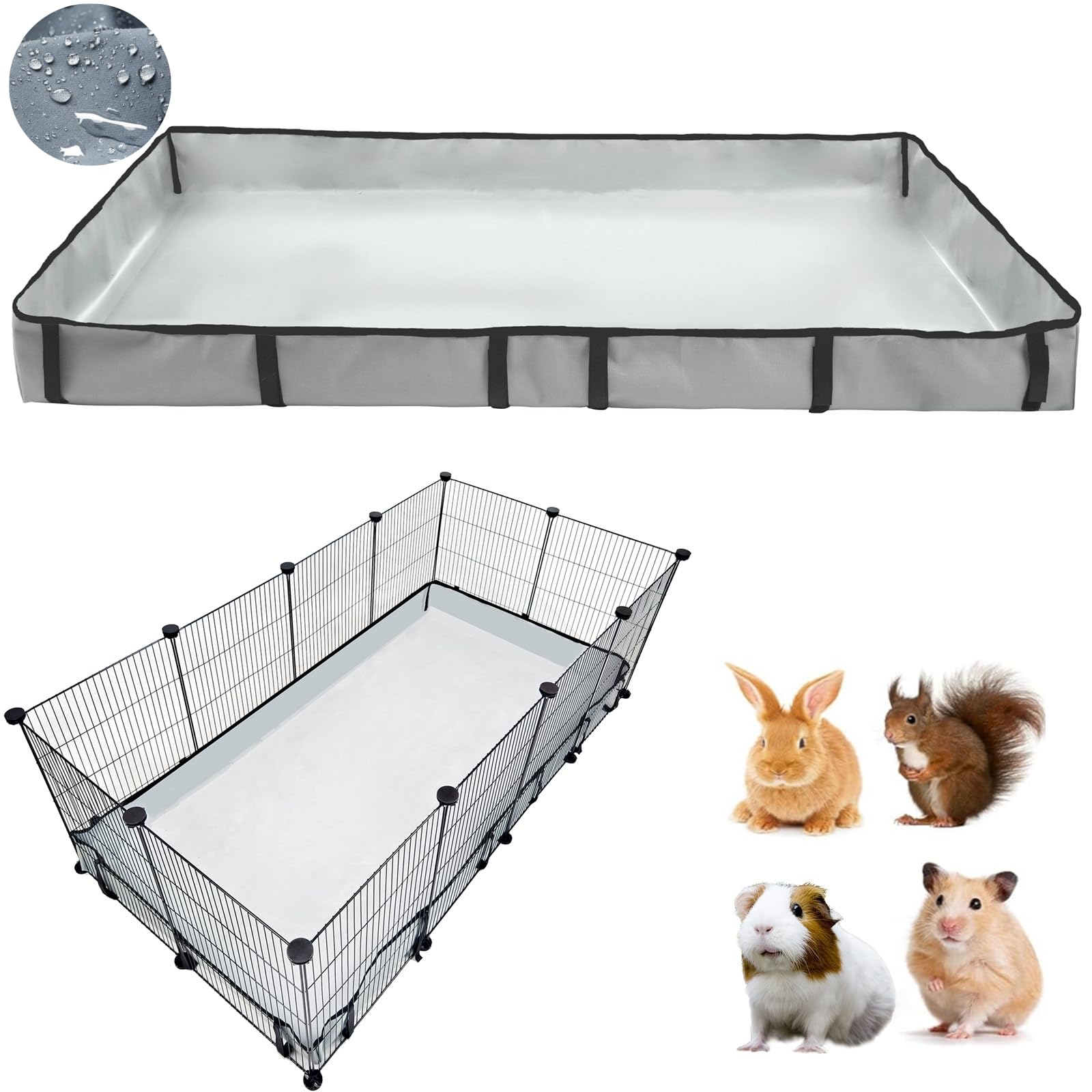 Photo 1 of DZWLKJ Guinea Pig Cage Liner Tarp Bottom Waterproof and Washable Base Also for Rabbits, Bunny, Chinchesillas, Hedgehog, Ferrets and Other Small Animals(24x48 inches)