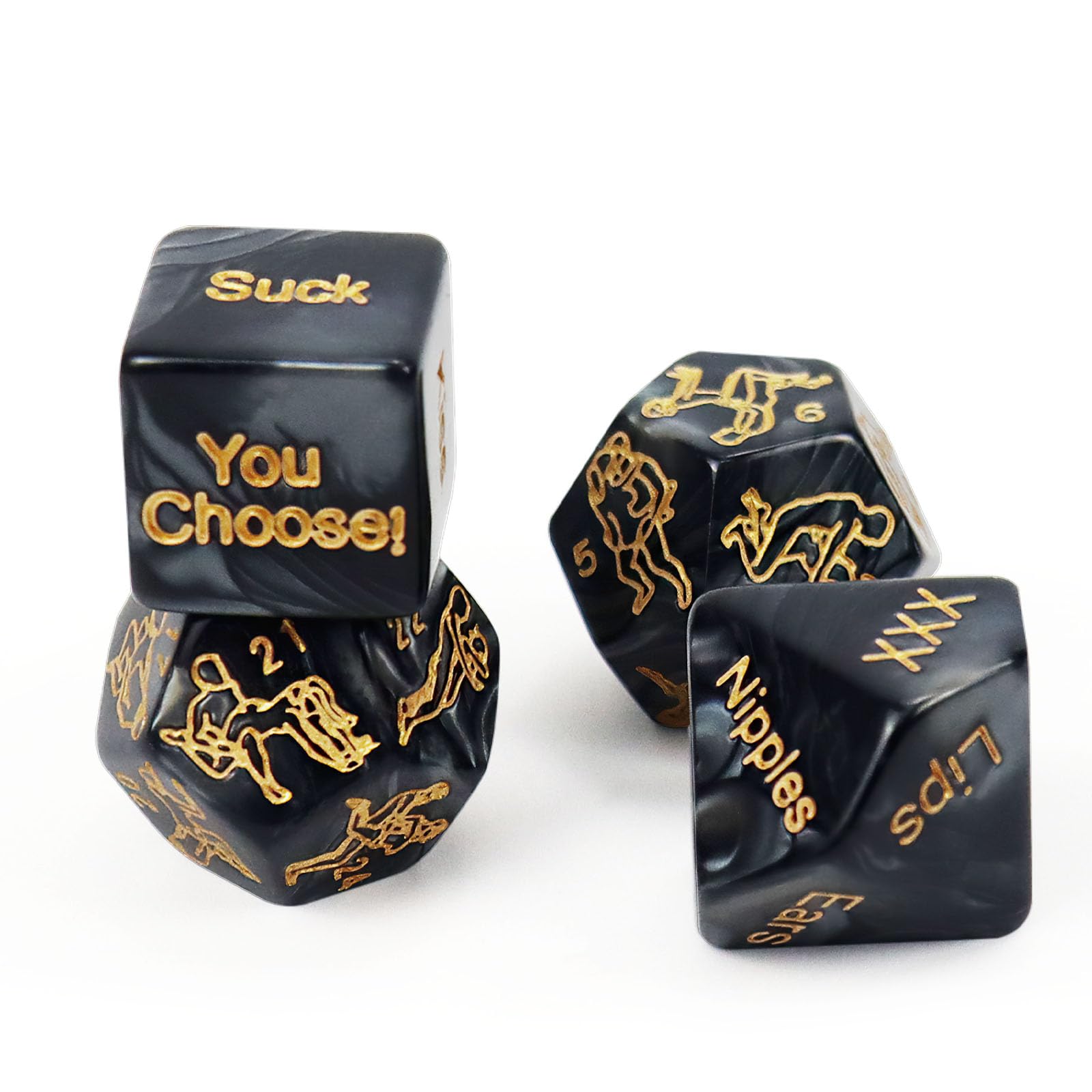 kykake Valentines Day Gifts for Her Him, 4Pcs Date Night Dice for Couple, Date Night Ideas Dice After Dark Edition Game Anniversary for Him Her, Portable Couple Gift Ideas Date Dice Set