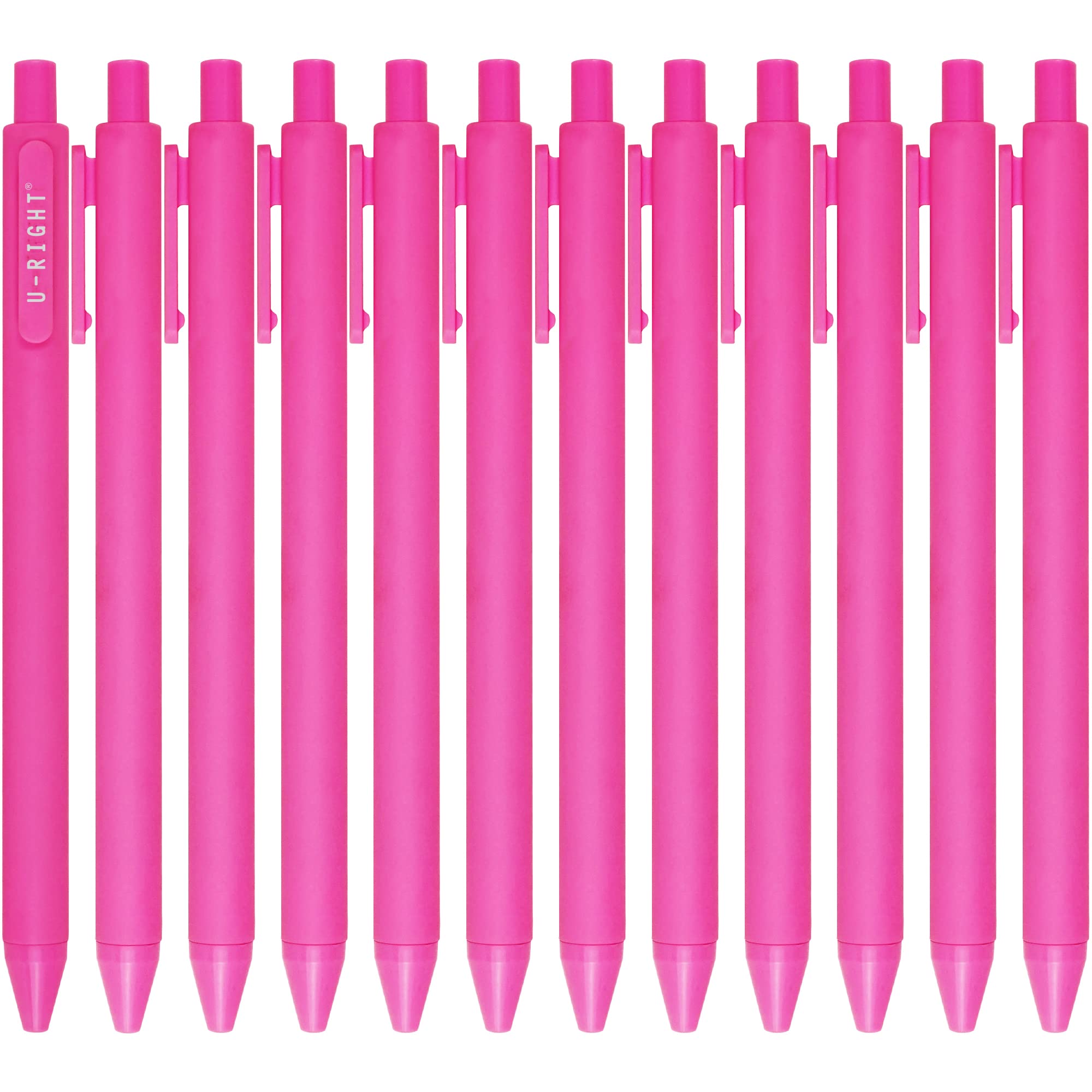 Photo 1 of U-RIGHT 12 Pcs Gel Ink Pens Black Ink 0.5 mm Fine Point Smooth Writing Cute Pens for Office School (Pink)