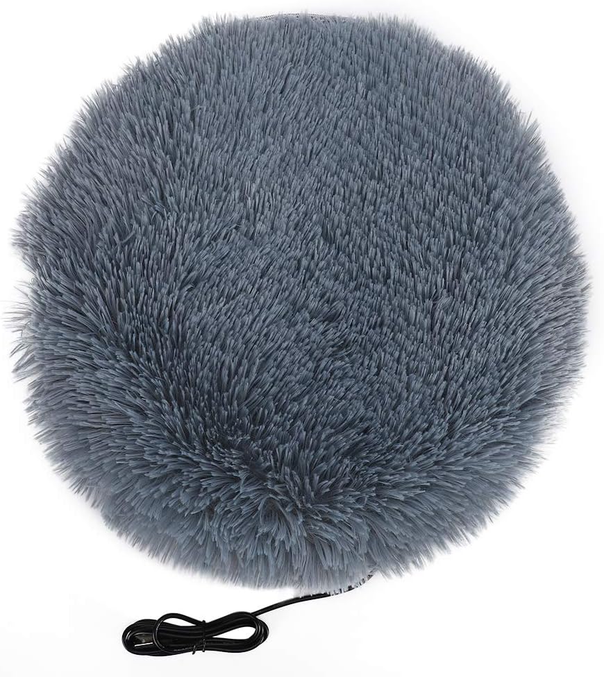 HEEPDD Pet Plush Heating Mat, Small Cat Dog USB Charging Interface Electric Heat Warm Blanket Pad Bed Mattress(Gray)
