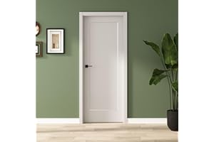 BARNSMITH 32x80 in 1-Panel White Primed Molded Door Slab, Shaker Style Paintable Hollow Core Interior Door Panel, for Pocket, Swing, Sliding Door, Durable and Lightweight, No Assembly Required