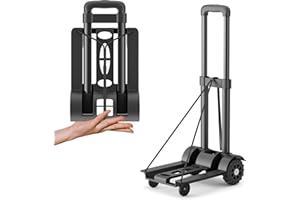 DRTAKEPEAK Folding Hand Truck,110 lbs Dolly Cart with Wheels for Moving, Solid Construction Utility Cart Compact and Lightweight for Moving/Shopping/Travel/Office Use