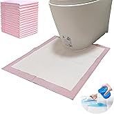 Toilet Floor Protector From Urine 15 Pack Disposable Toilet Mats Provides Ideal Liquid Absorption Great for Toilet Training or Keeping Your Floors Clean (Pink Mats)