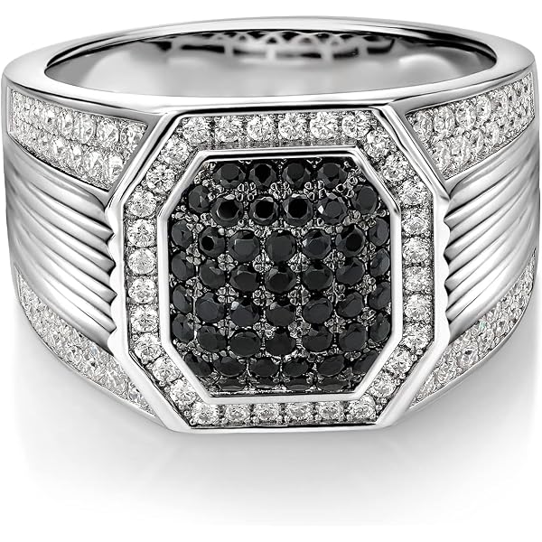 Men's Solid 925 Sterling Silver Black Onyx Gemstone Ring – Pinky Signet Size 7-13
