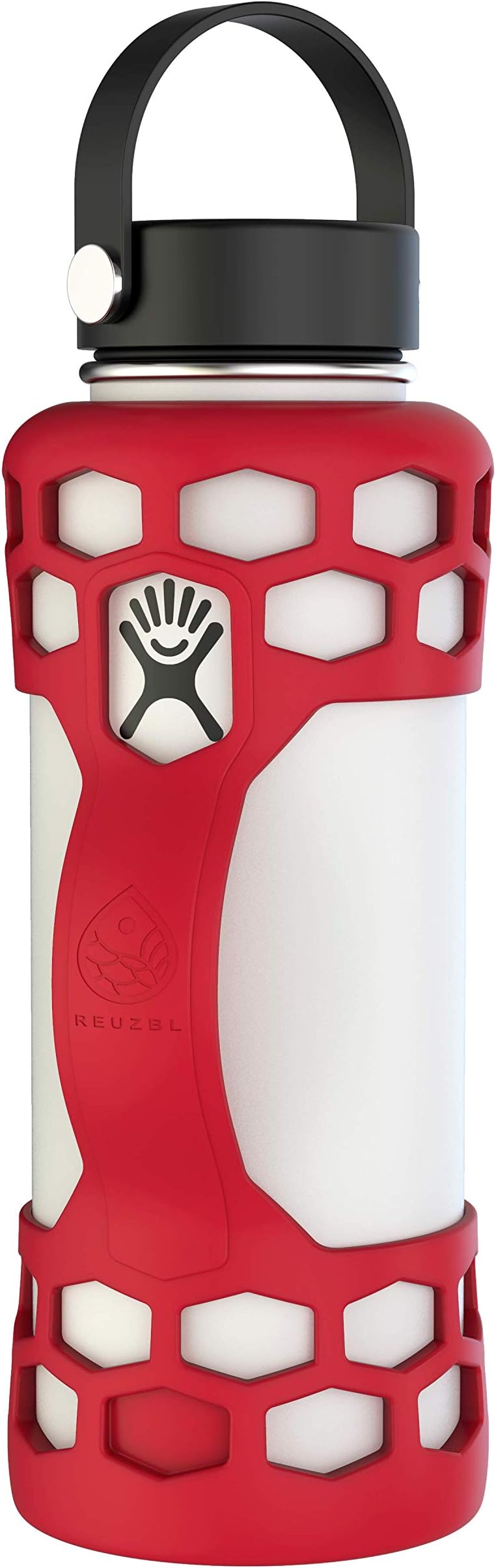 REUZBL Bottle Bumper Silicone Sleeve Protector Boot with Handle for Hydro Flask, 21oz 24oz 32oz 40oz