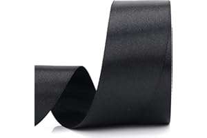Nsilu 25 Yards 1-1/2 inches Wide Satin Ribbon Suitable for Wedding, Party and Gift Box Packaging Ribbon (Black, 1-1/2")