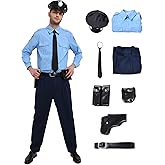 Haikyuu Men's Police Officer Costume Blue Uniform with Cap for Halloween