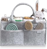 PUTSKA Baby Nappy Caddy Organizer Grey Regular