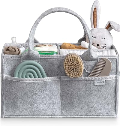 PUTSKA Baby Nappy Caddy Organizer Grey Regular