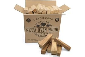 VERSAWOOD Kiln-Dried Oak Wood for Pizza Ovens, 5-Inch Barkless Logs, Ideal for Ooni, Gozney, Solo Stove, and Other Wood-Fired Pizza Ovens, Grills, and Smokers - Approx. 12 lbs