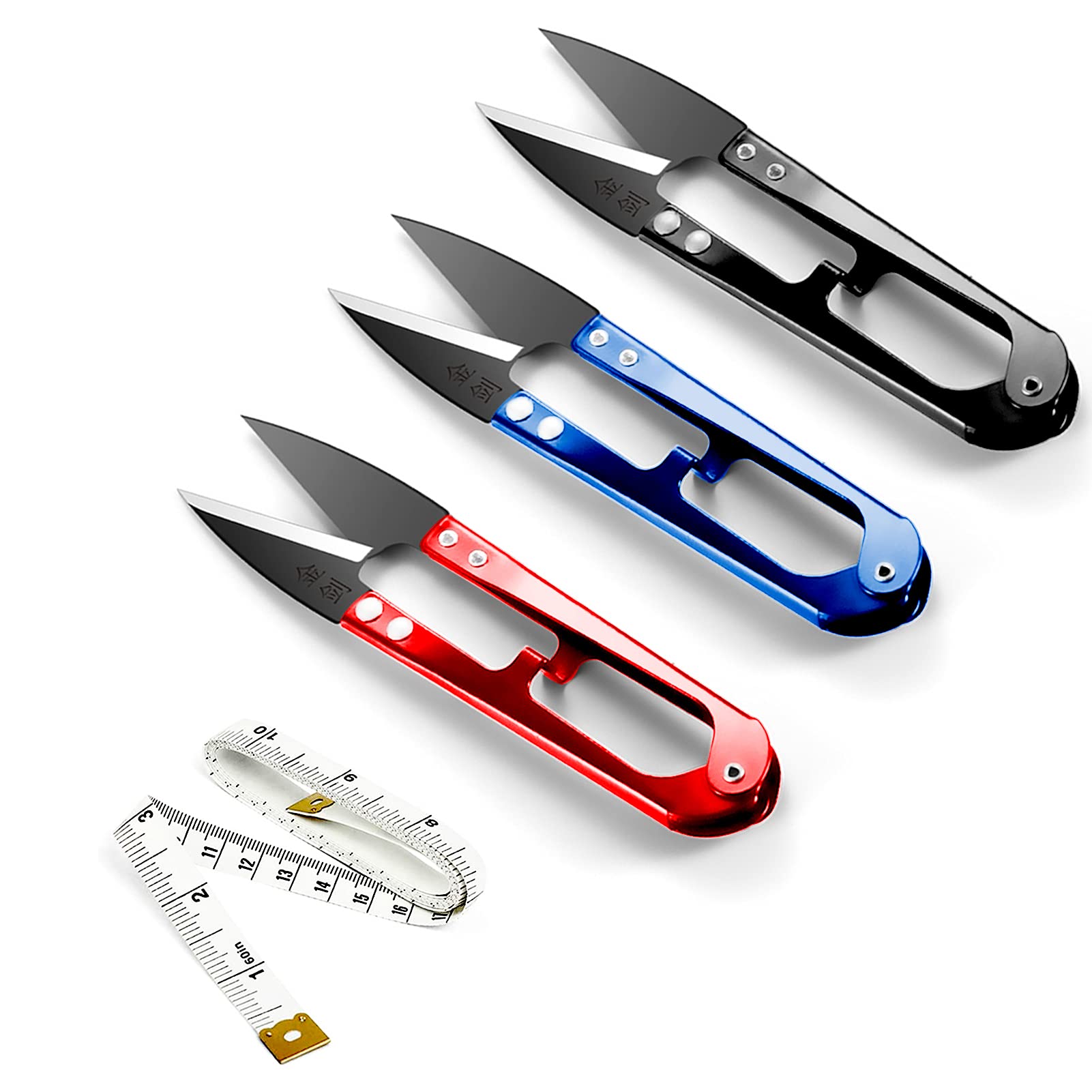 3Pcs U Sewing Scissors Clippers,Thread Nippers Mini Cross Stitch Sewing Scissors Craft Clipper, Great for Stitch, Craft & DIY Supplies（Random Colour）