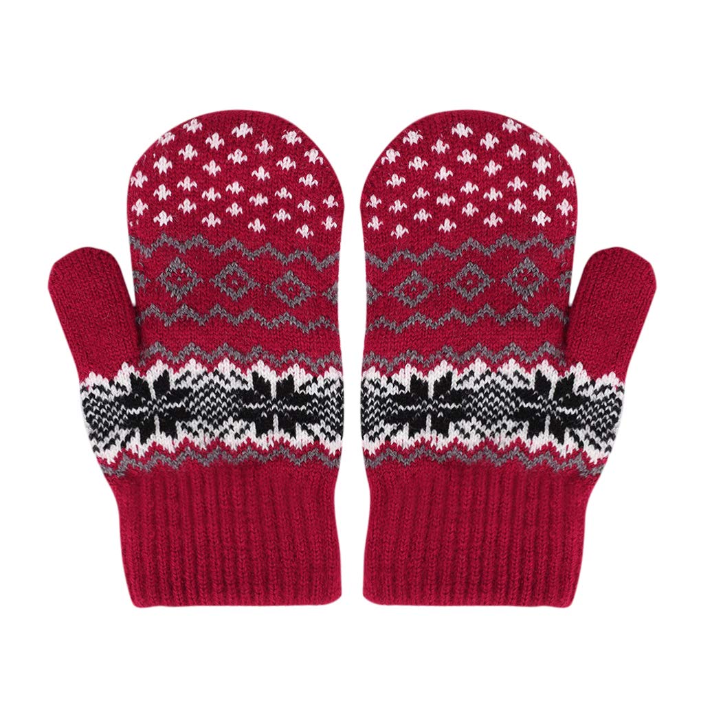 IPENNY Unisex Thermal Knit Winter Gloves Mittens with Fleece Lined Cold Weather Outdoor Gloves Warm Windproof Gloves Sport Gloves Hand Warmers for Cycling Running Climbing