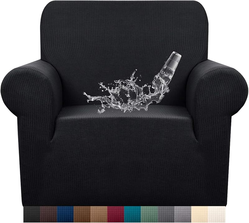 Granbest Premium Water-Repellent 1 Seater Armchair Slipcover Black