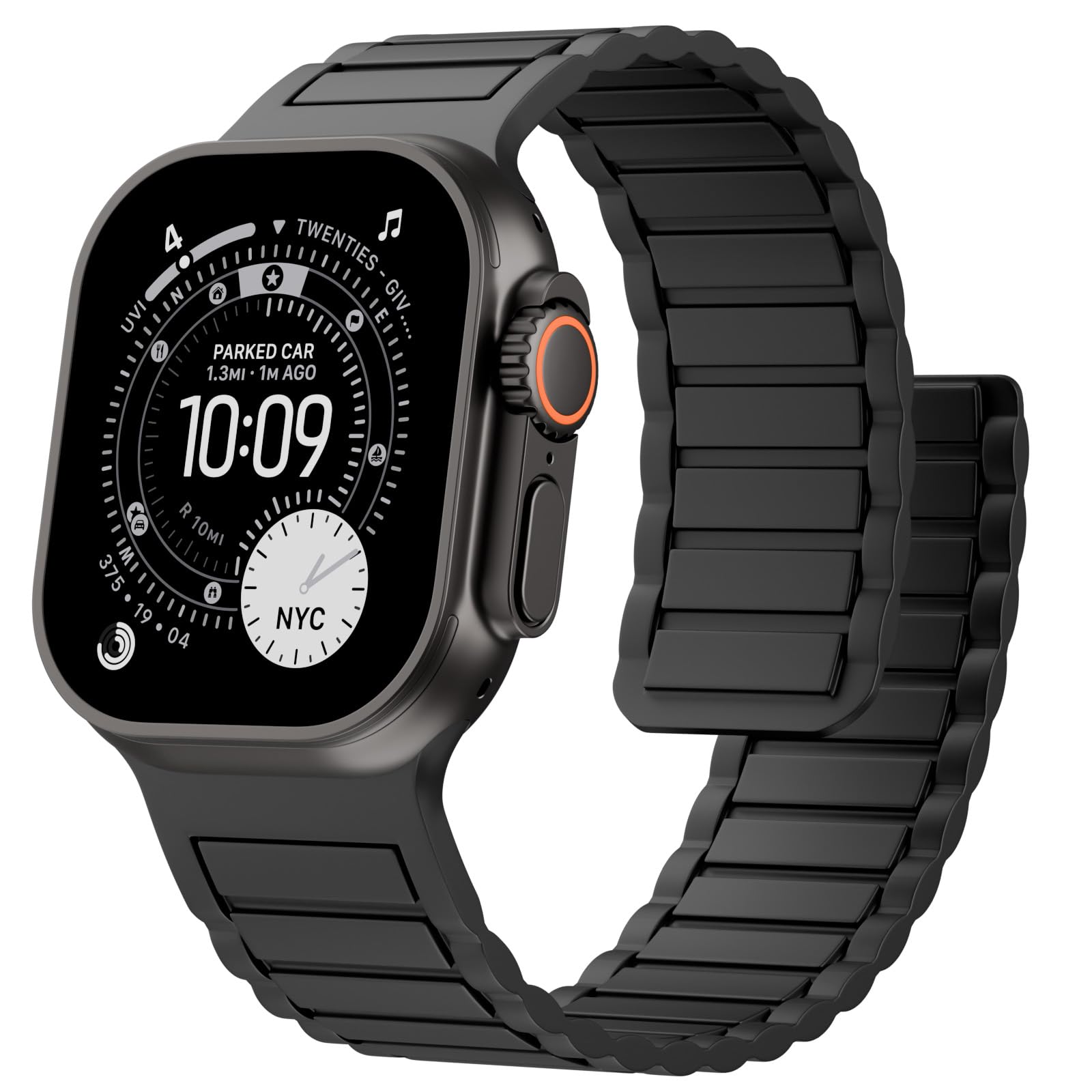 Magnetic Silicone Band Compatible with Apple Watch Bands 49mm 46mm 45mm 44mm 42mm 41mm 40mm 38mm Men Women, Soft Sport Strap Strong Magnet Watchband for iWatch Ultra 3-1 SE Series 11/10/9/8/7/6/5/4/3