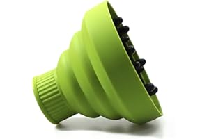 NJXMDR Collapsible Hair Diffuser Attachment for Hair Dryers, Portable Silicone Diffuser for Curly Hair, Fit Nozzle Diameter D-1.57-1.99 Inch, Ideal for Travel, Salon, and Home Use (Cyan)