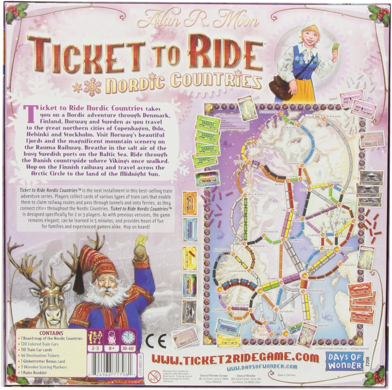 Asmodee Ticket to Ride Nordic Countries Board Game - Embark on a Scandinavian Railway Adventure! Fun Family Game for Kids & Adults, Ages 8+, 2-3 Players, 30-60 Minute Playtime
