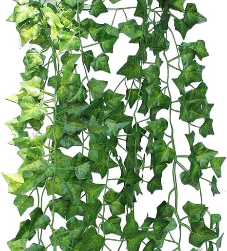 Amazon 人工植物 12パック人工アイビーぶら下げつる植物葉ガーランド植物偽の紅葉葉花結婚式の庭庭の壁の装飾家の装飾 人工観葉植物 オンライン通販