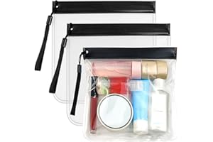 3PCS Clear Travel Toiletry Bags 20*20cm Clear Bags Tsa Approved Liquid Bags Leak Proof Travel Bag Carry On Airport Airline Co