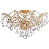Maria Theresa 5 Light Hand Cut Crystal Gold Semi Flush Mount