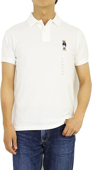 Amazon ポロ ラルフローレン Polo Ralph Lauren カスタムフィット メンズ ポロベアー刺繍 ポロシャツ ワンポイントpolo Bear Xs White 並行輸入品 ポロシャツ 通販