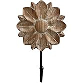 dwellington Flower Towel Hooks Decorative Hooks Hanger for Hanging Clothes, Keys, Towels - Decorative Wall Mount Hook Command Single Rack for Entryway, Bathroom, Kitchen