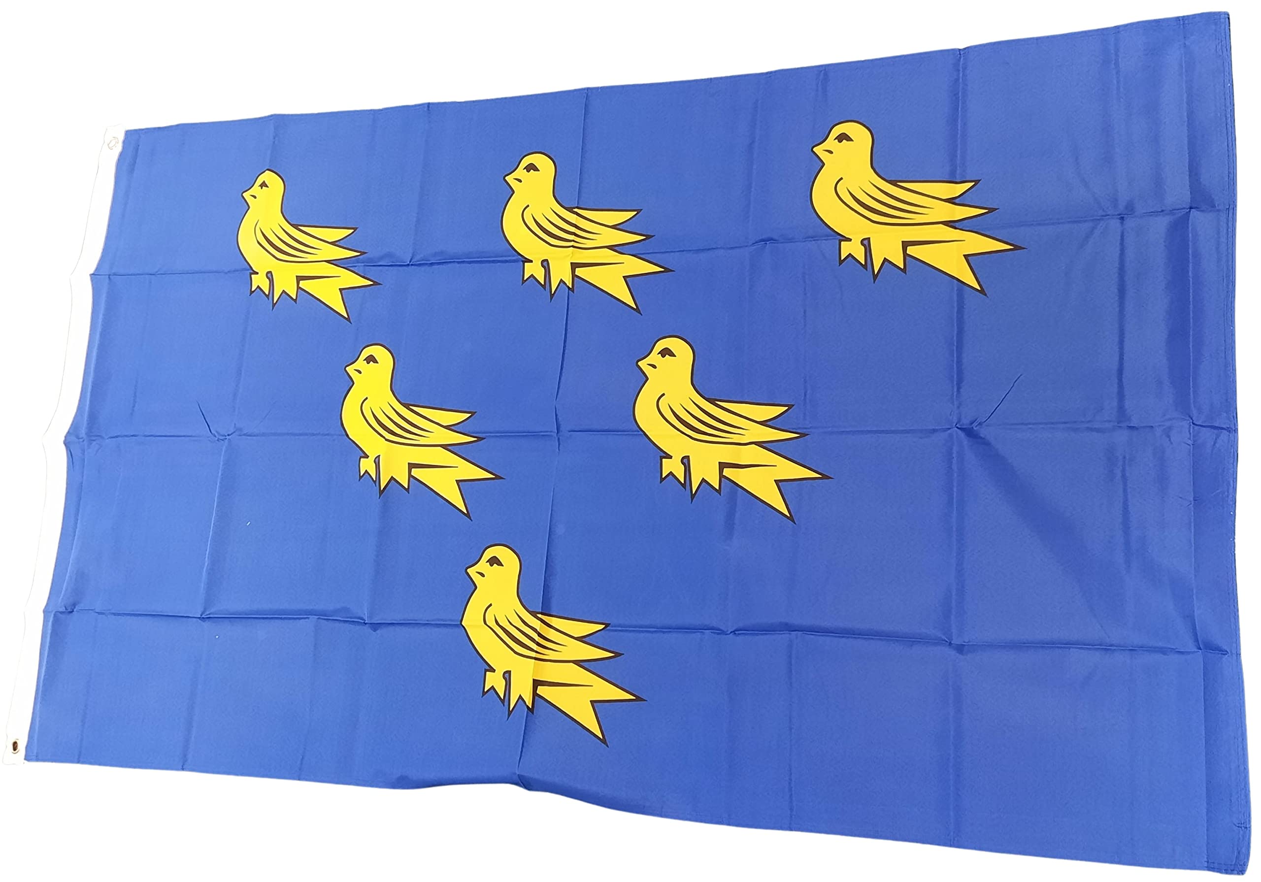 NWFlags Sussex Flag 5ft x 3ft 75d Premium Polyester Suitable For Flagpoles | Strong Polyester 5x3 foot material large flag banner with two metal Eyelets