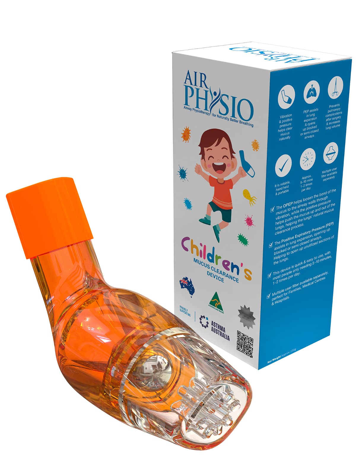 AirPhysio Children's Natural Lung Expansion and Mucus Clearance Device, Breathing Exerciser, Cleanse Therapy Aid