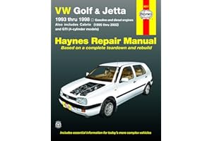 VW Golf, GTI & Jetta (93-98),Cabrio (95-02), with 1.8L & 2.0L Gas Engines & 1.9L Diesel Engine Haynes Repair Manual (Does not include 2.8L VR6 engine.) Haynes, John H