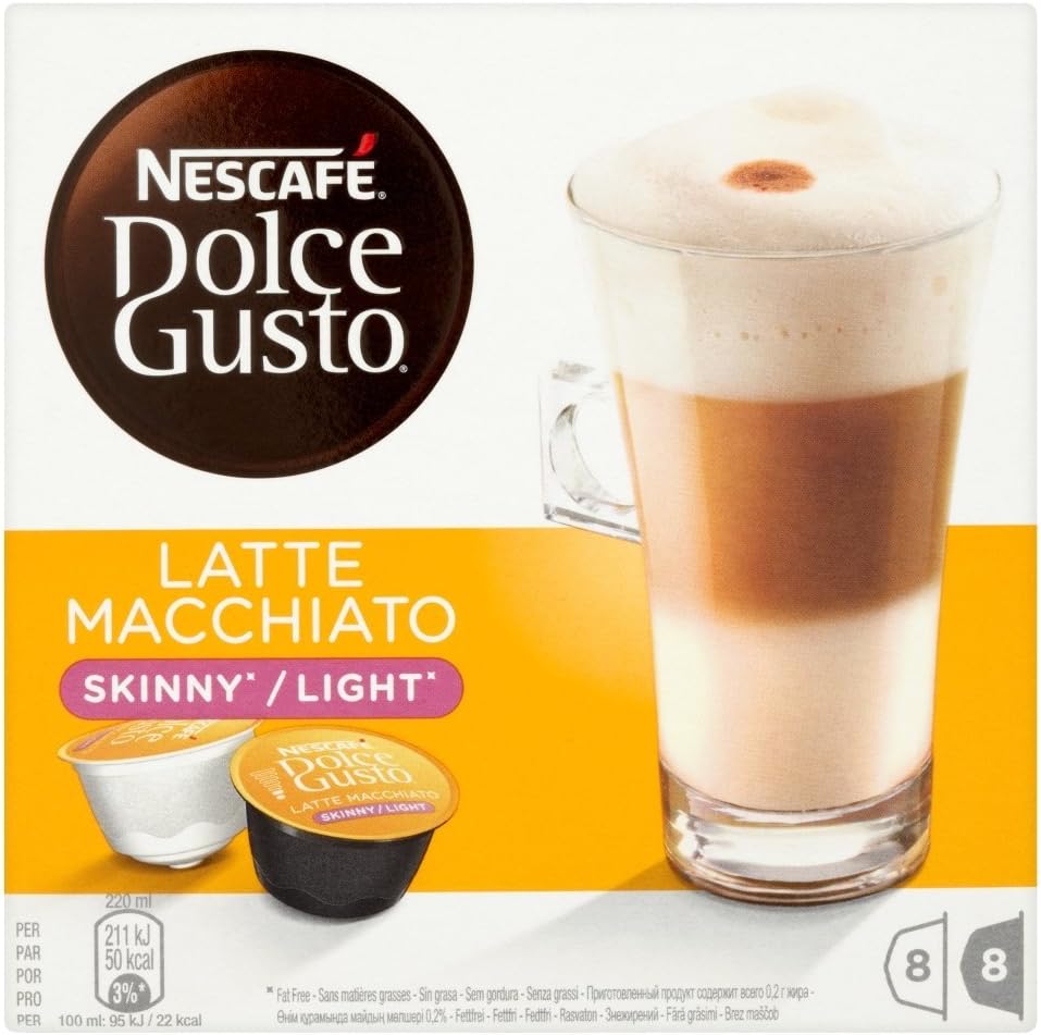 NESCAFÉ Dolce Gusto Skinny Latte Macchiato Coffee Pods, 16 Capsules (8