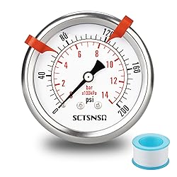 SCTSNSR 0 to 200 Psi Pressure Gauge, Glycerin