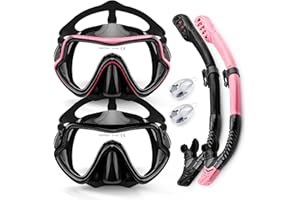 MOGS Dry Top Snorkel Set Adult, Anti-Fog & Anti-Leak Snorkeling Gears for Holiday, Diving Goggles Scuba Mask Adult for Snorke