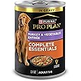 Purina Pro Plan Complete Essentials Turkey and Vegetables Entree In Wet Dog Food Gravy - (Pack of 12) 13 oz. Cans