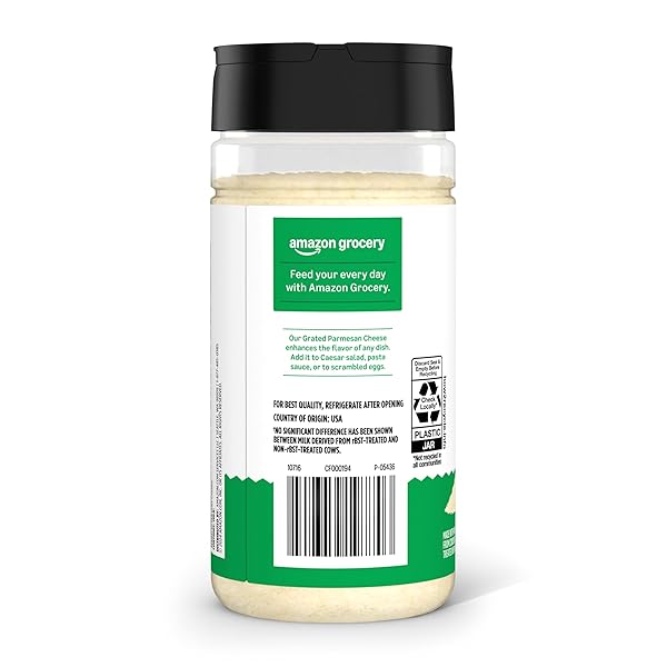 AMAZON GROCERY, GRATED PARMESAN CHEESE SHAKER, 8 OZ (PREVIOUSLY HAPPY BELLY, PACKAGING MAY VARY)